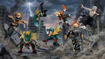 Banpresto My Hero Academia action figures collection featuring Deku, Bakugo other heroes and villains – anime collectible statues