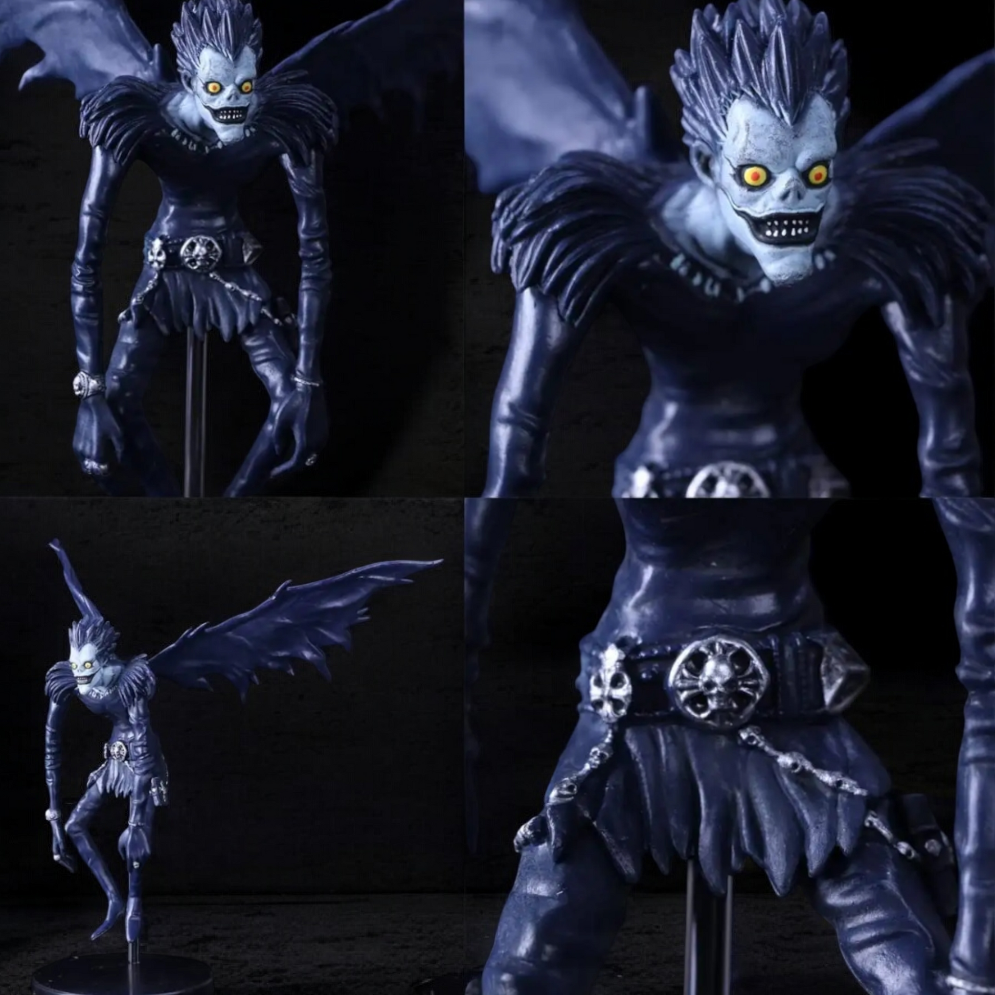 Dark fantasy figure with bat-like wings on a black background