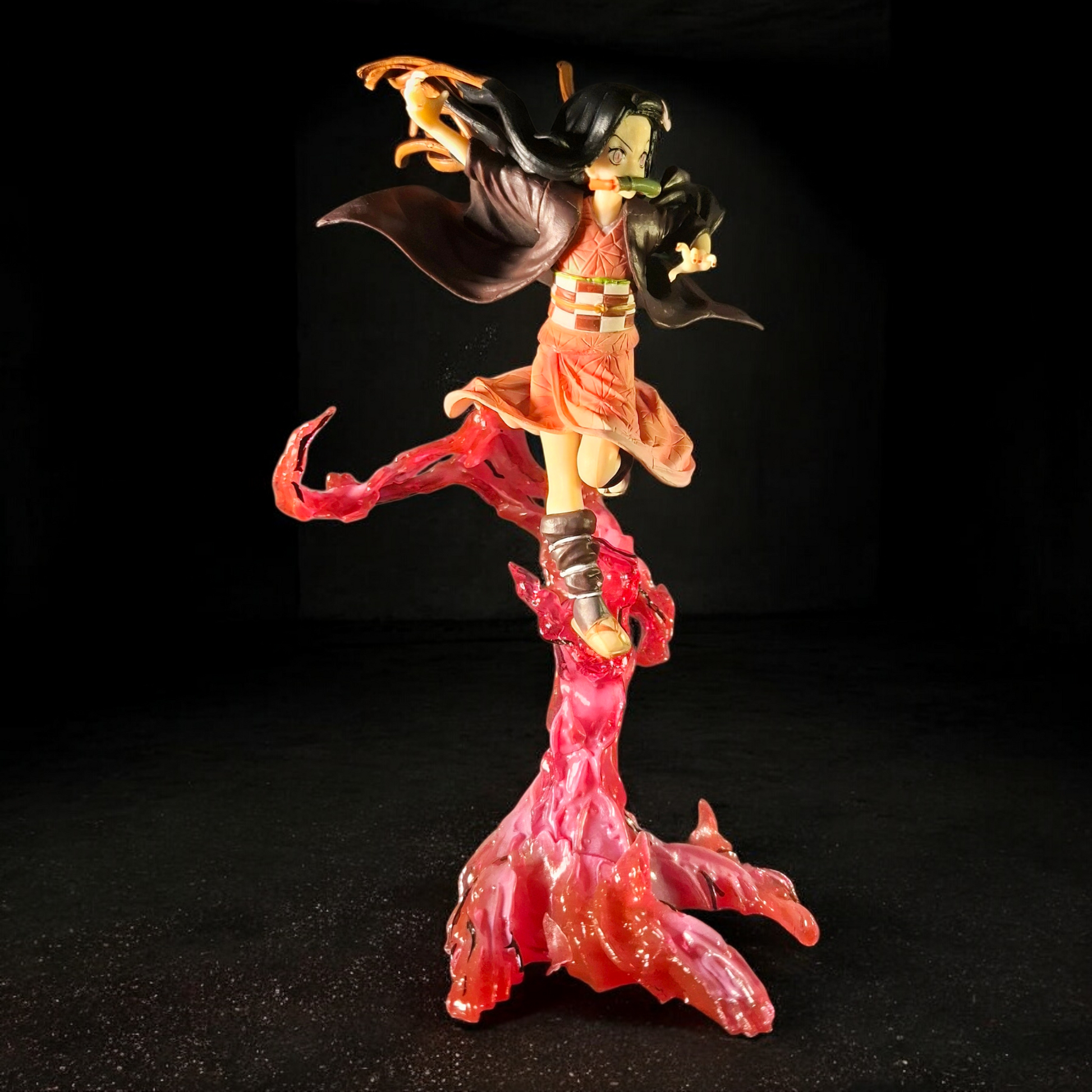 Decorative lamp with shark and coral design on a dark background
