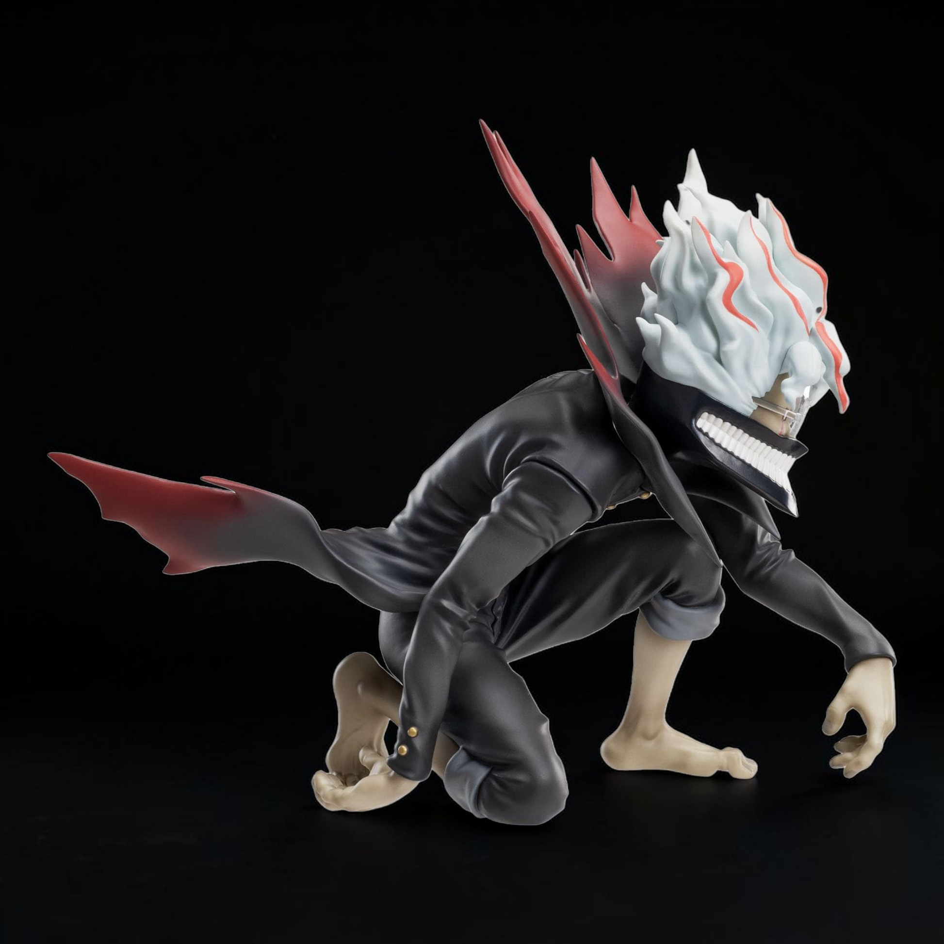 Action figure with a unique design on a black background