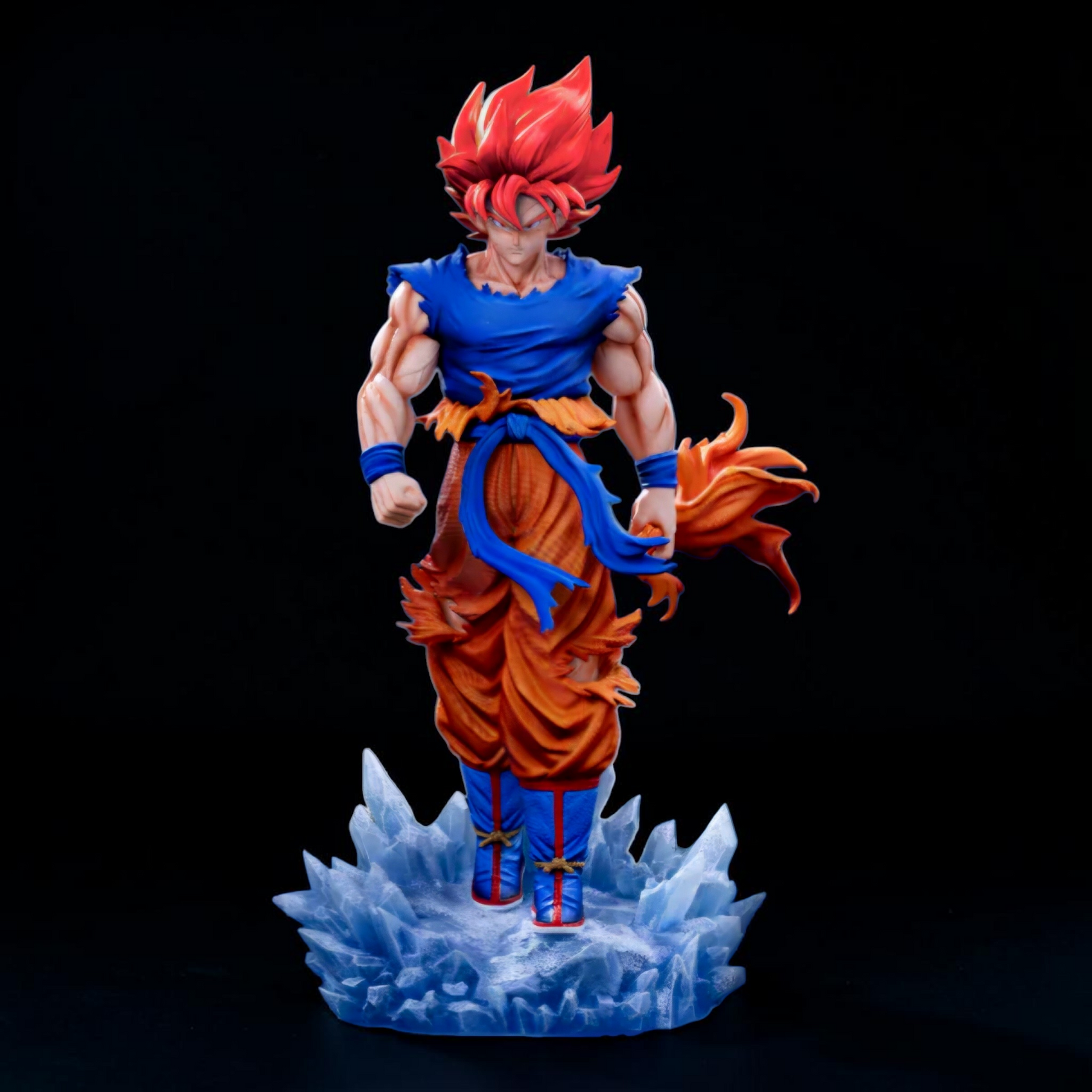 Super Saiyan Goku figure on a black background