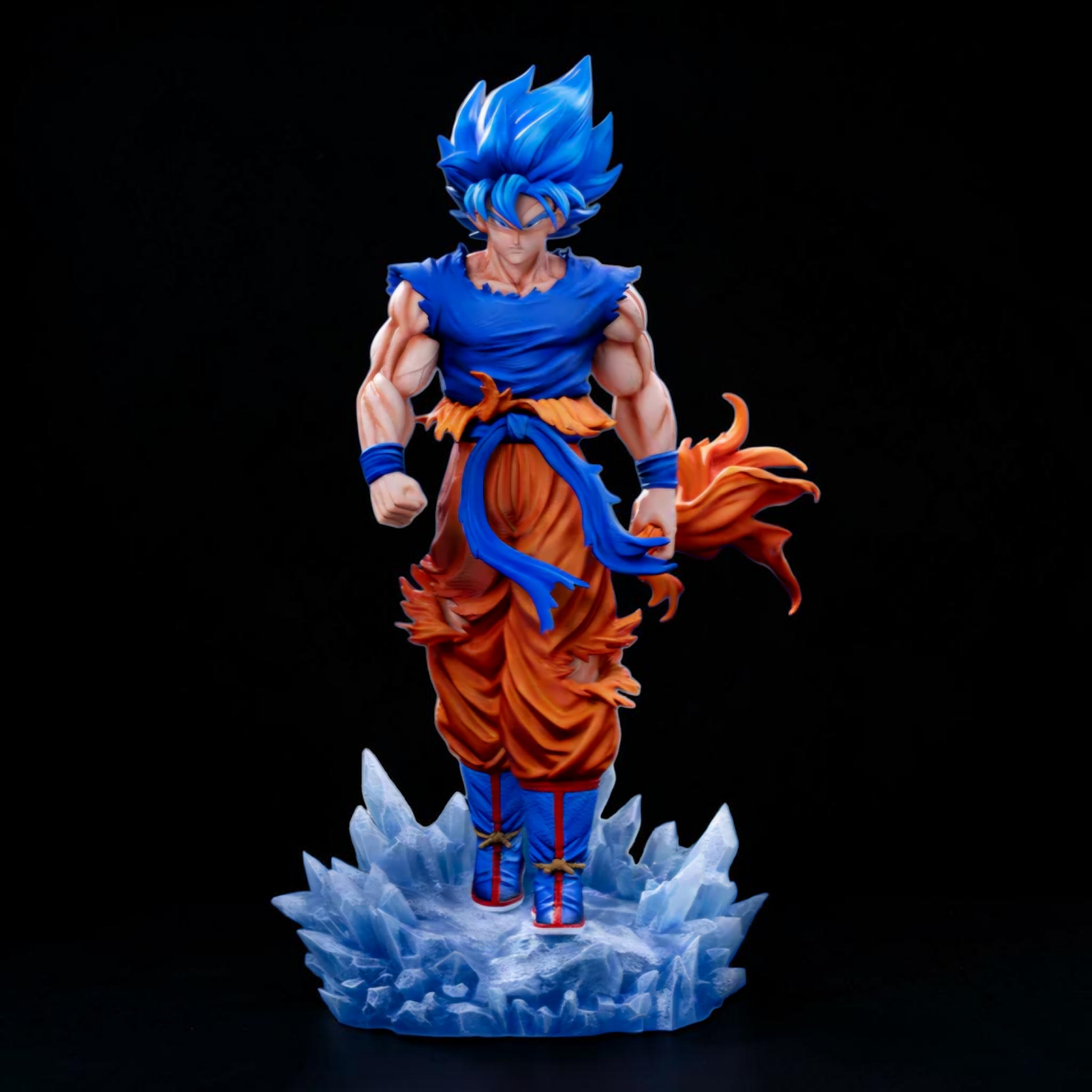 Super Saiyan Blue Goku figure on a black background