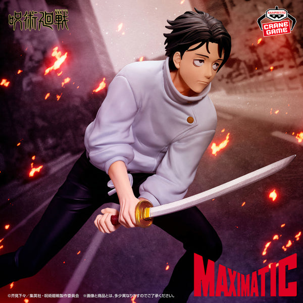 Animated character in a white sweater with a sword, surrounded by flames, on a dark background.