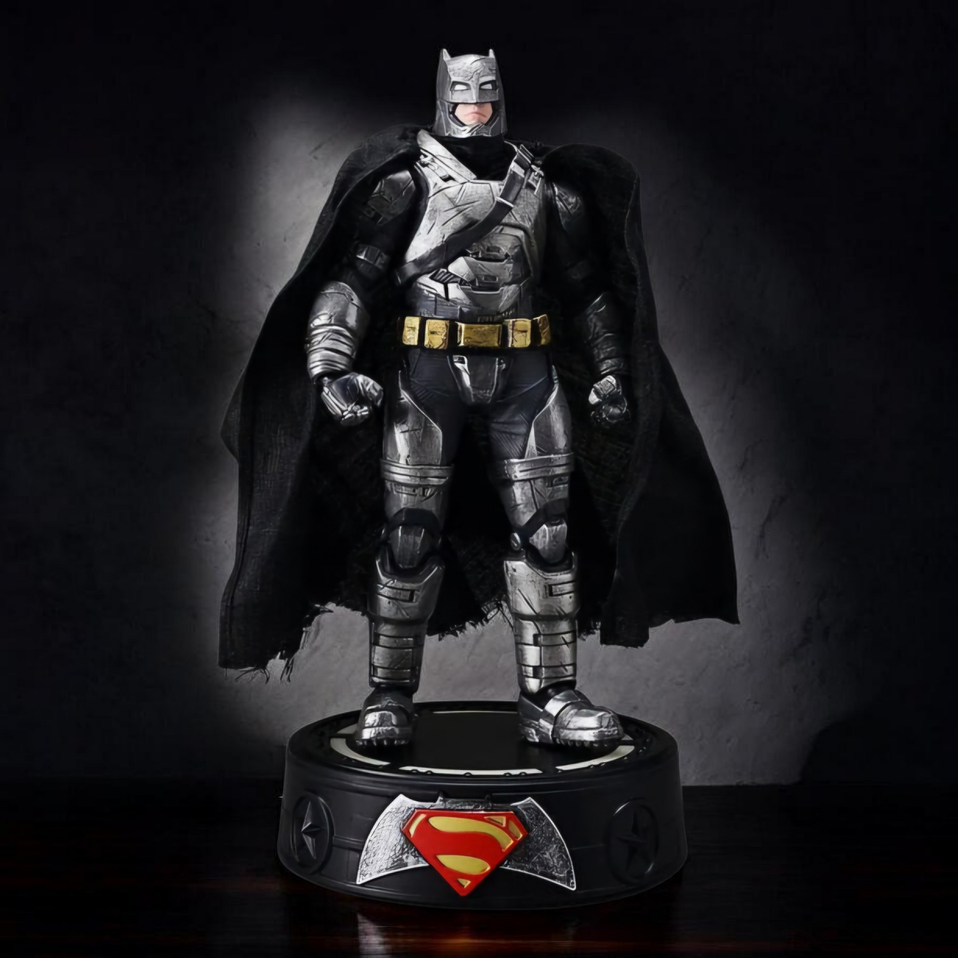 Superhero figure on a dark background