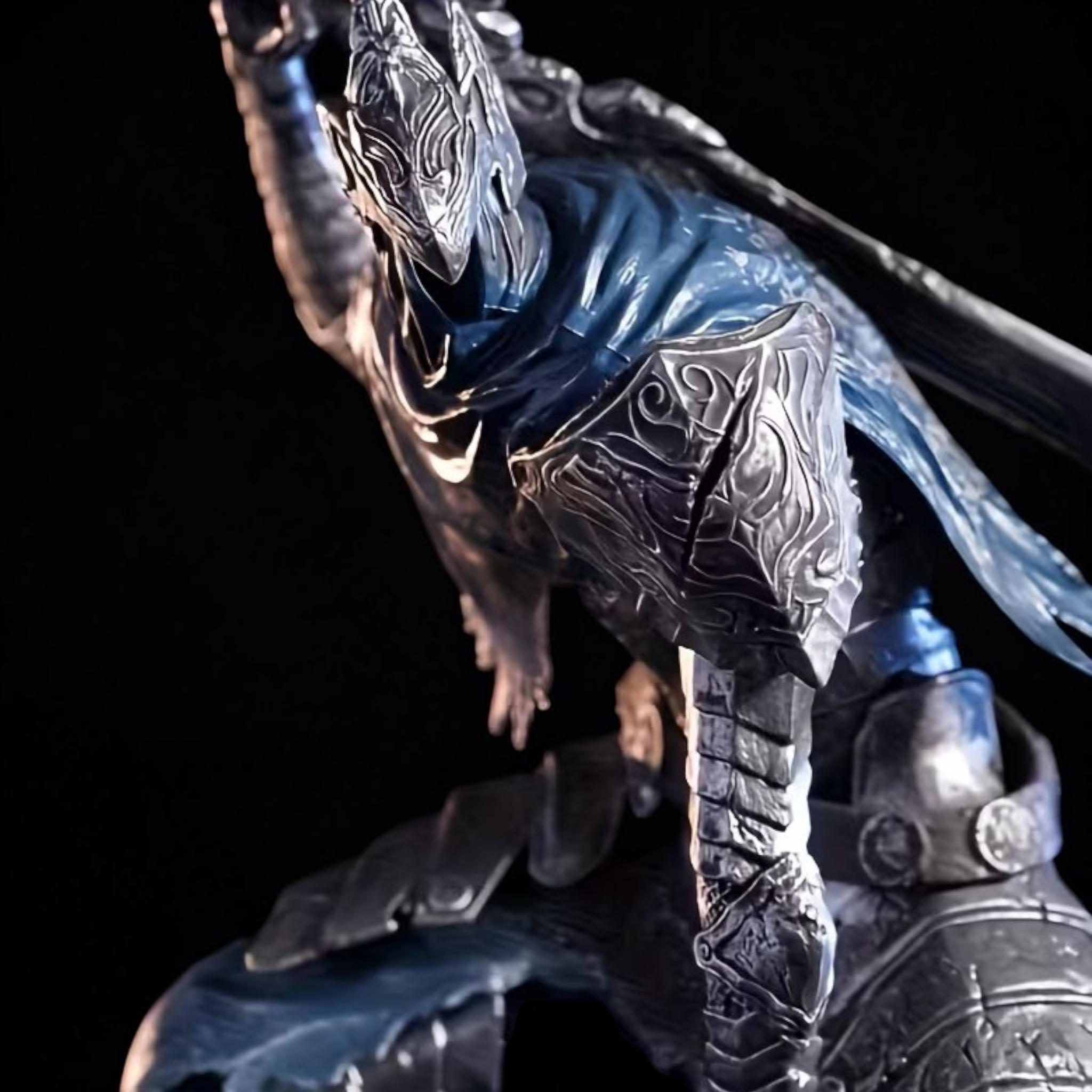 Skeletal warrior in armor with a bow in a dark, gothic setting