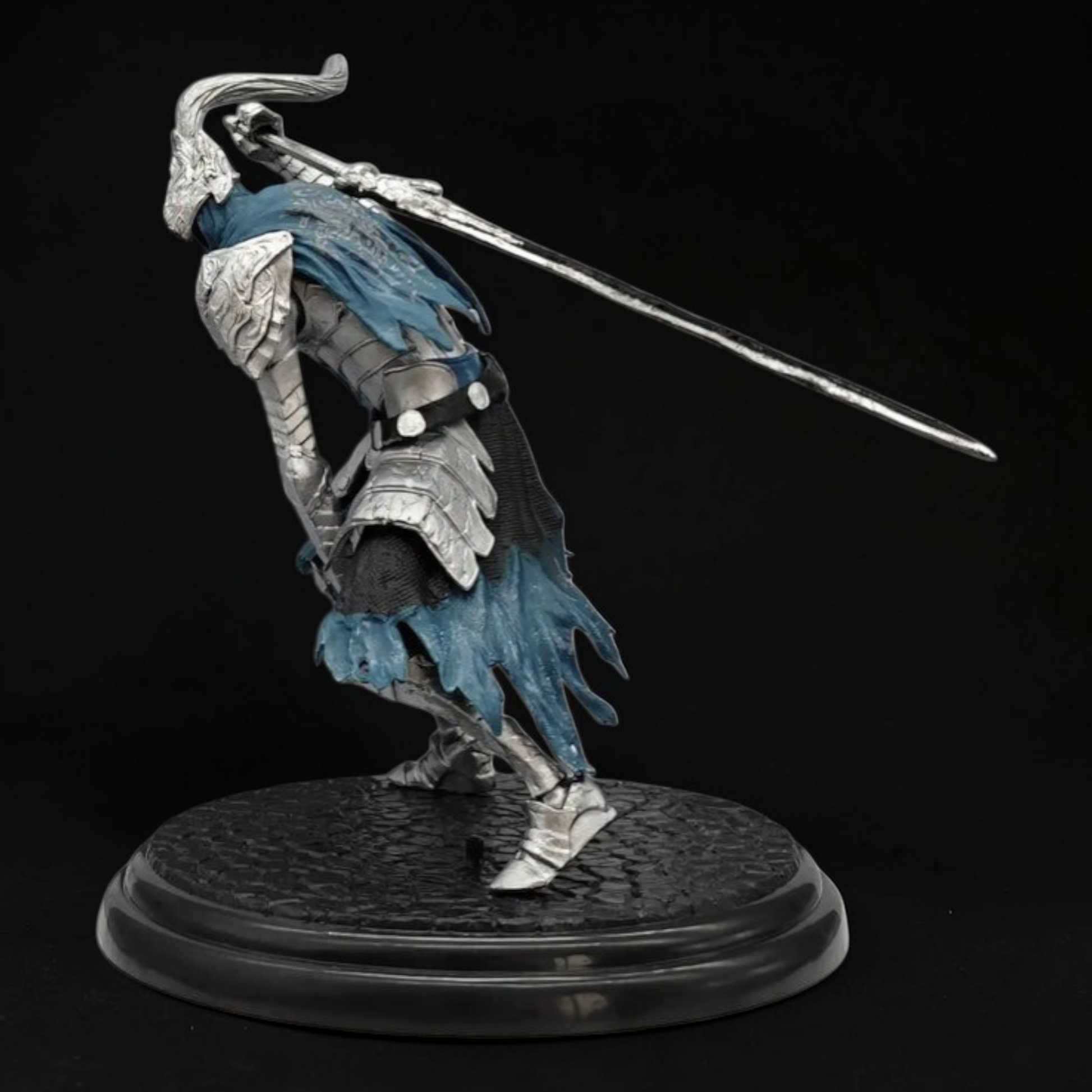Skeletal warrior in armor with a bow in a dark, gothic setting