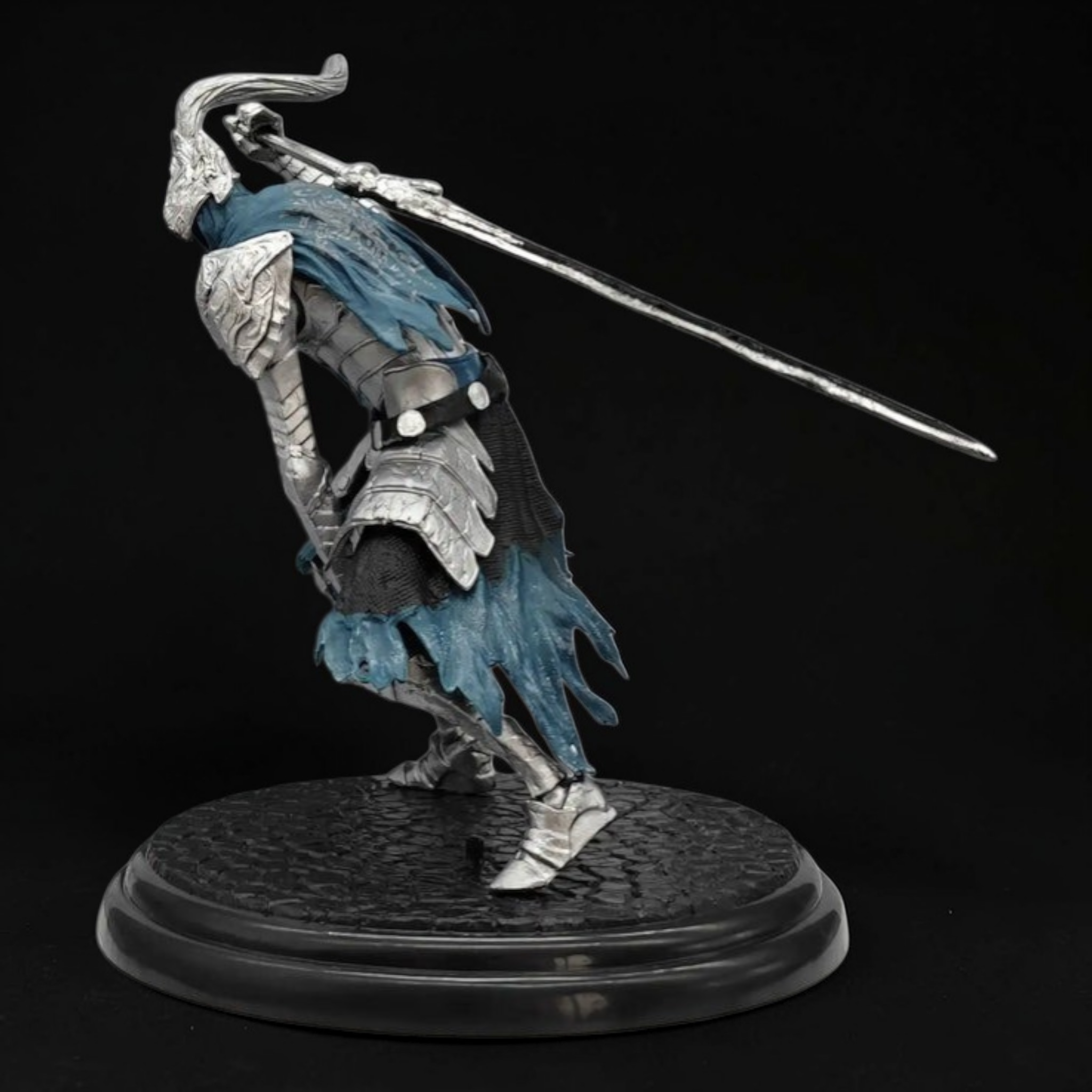 Skeletal warrior in armor with a bow in a dark, gothic setting