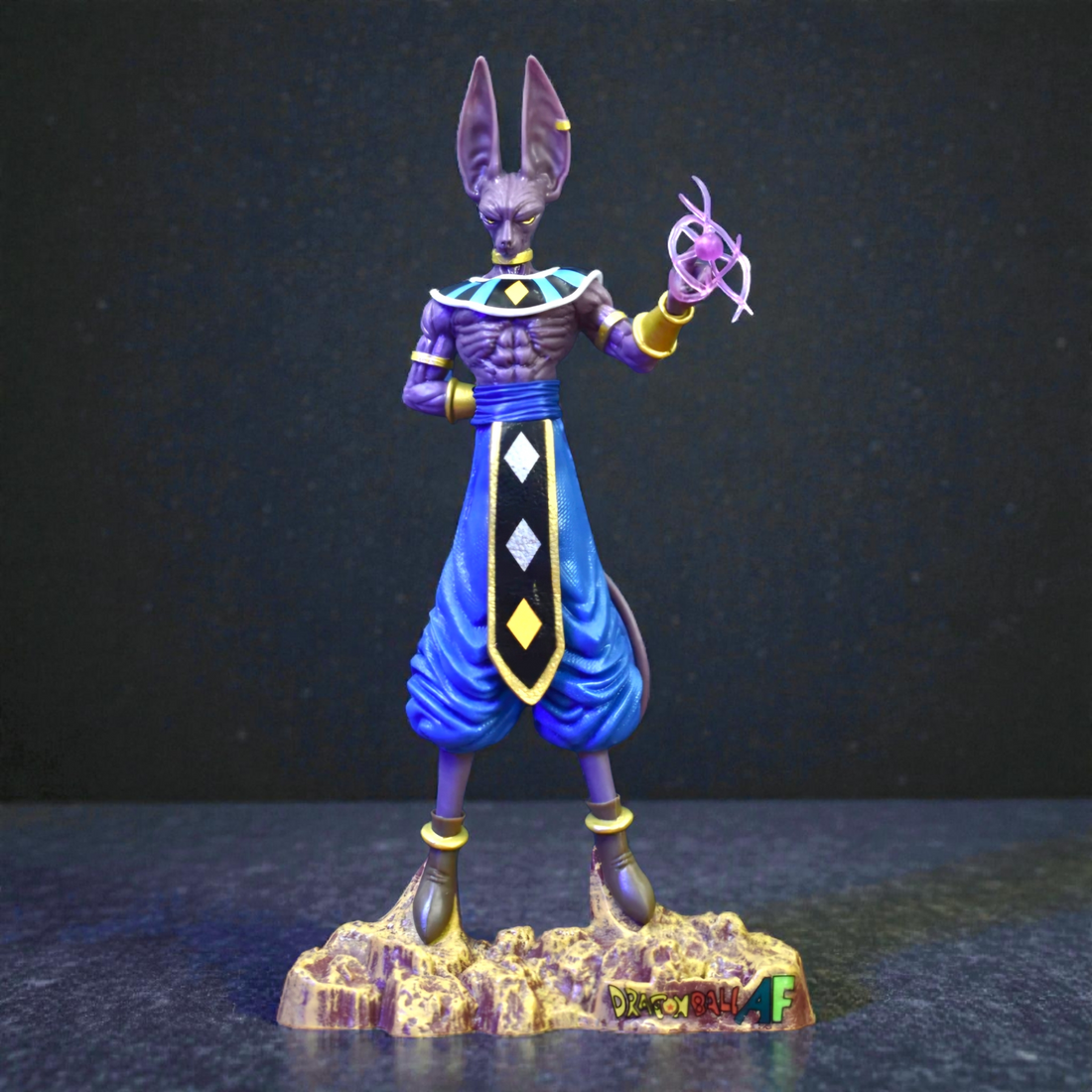 Lord Beerus God of Destruction Action Figure | Dragon Ball Super Anime Collectible Statue with Energy Effect