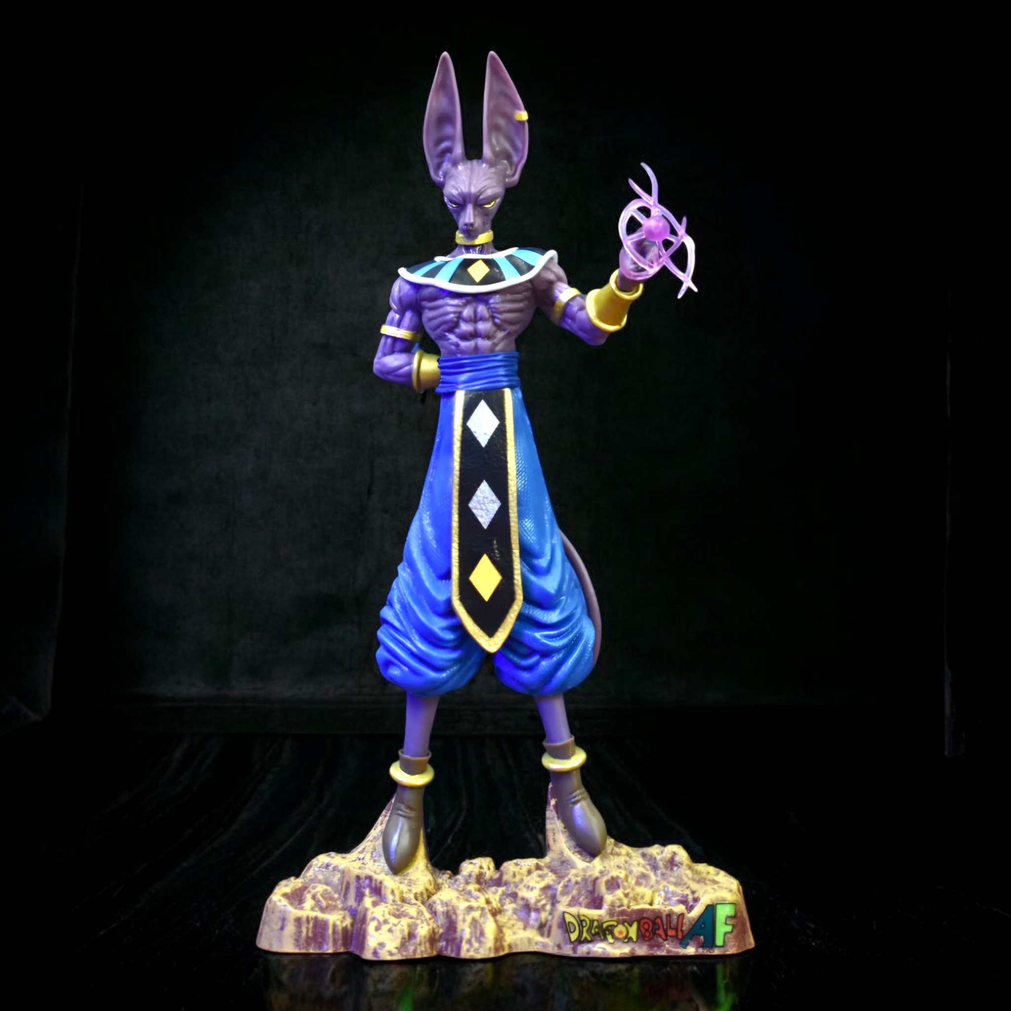 Lord Beerus God of Destruction Action Figure | Dragon Ball Super Anime Collectible Statue with Energy Effect