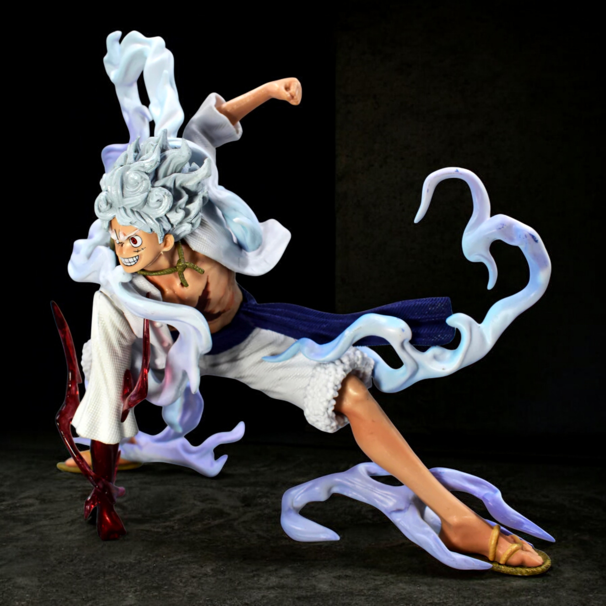 Monkey D. Luffy Gear 5 Lunging Battle Pose Action Figure | One Piece Anime Dynamic Collectible