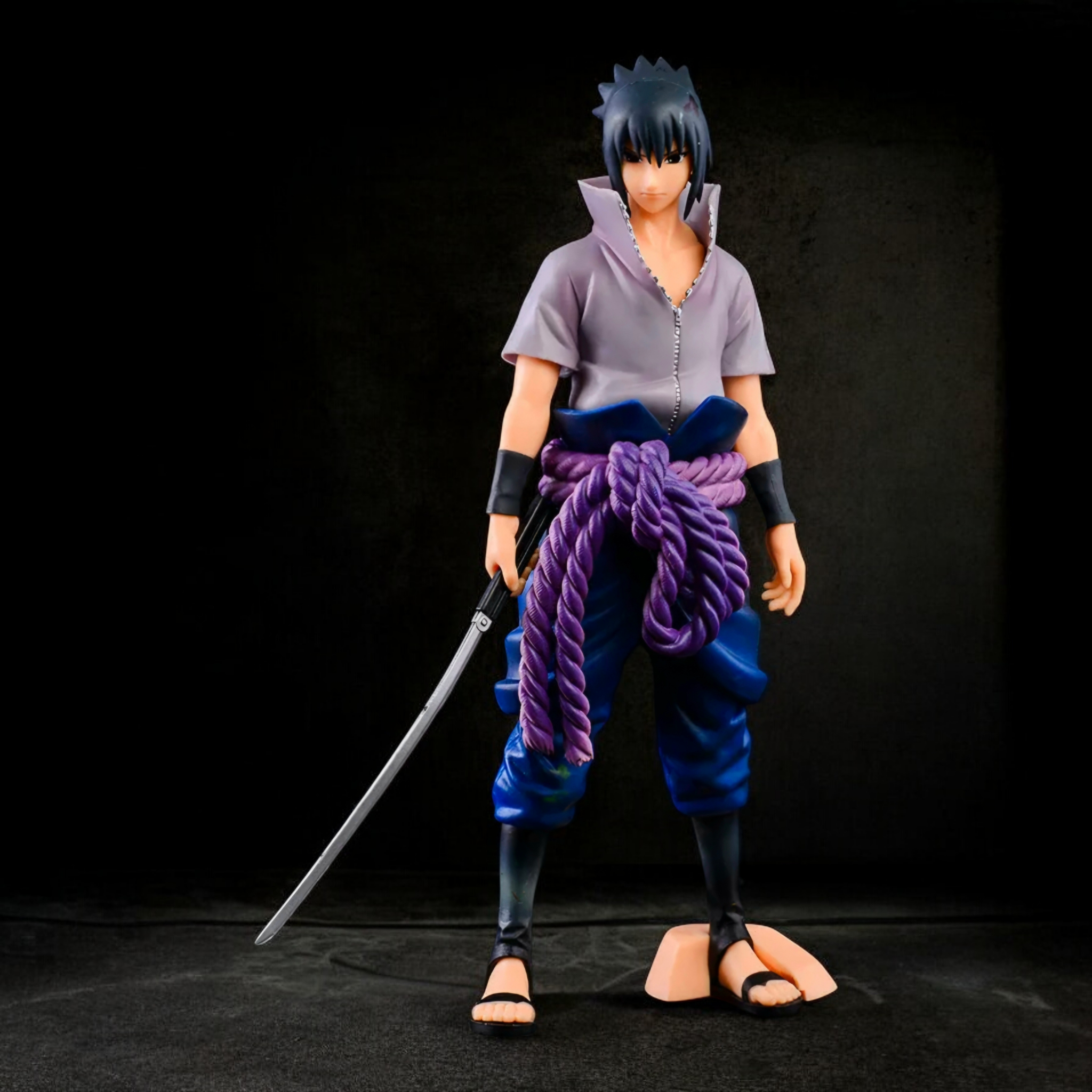 Sasuke Uchiha Calm Battle Stance Action Figure | Naruto Shippuden Anime Sword-Ready Collectible