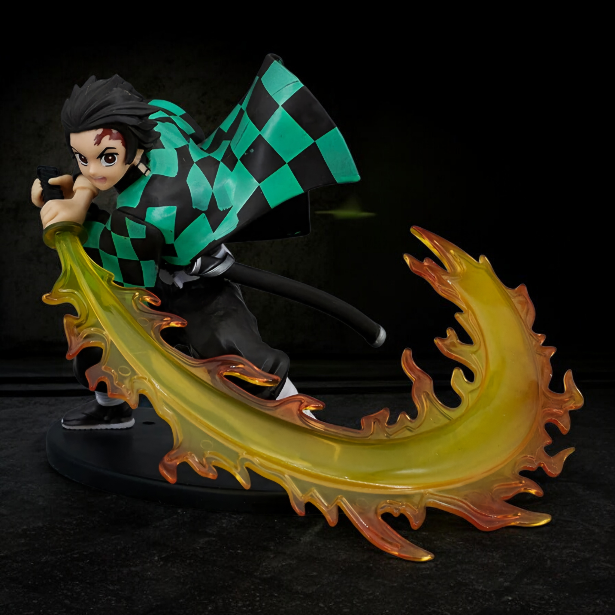 Tanjiro Kamado Sun Breathing Sword Slash Pose Action Figure | Demon Slayer Anime Dynamic Collectible Statue