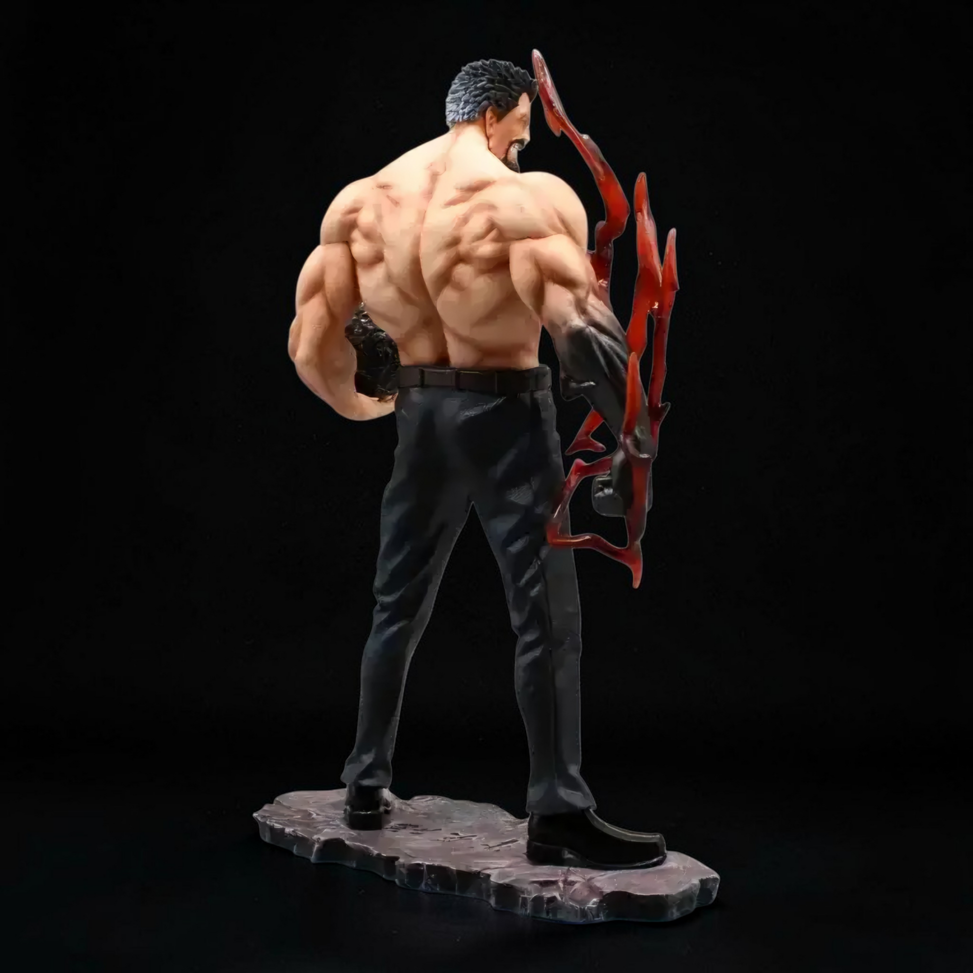 Muscular figure with red tentacles in a chaotic naval battle scene