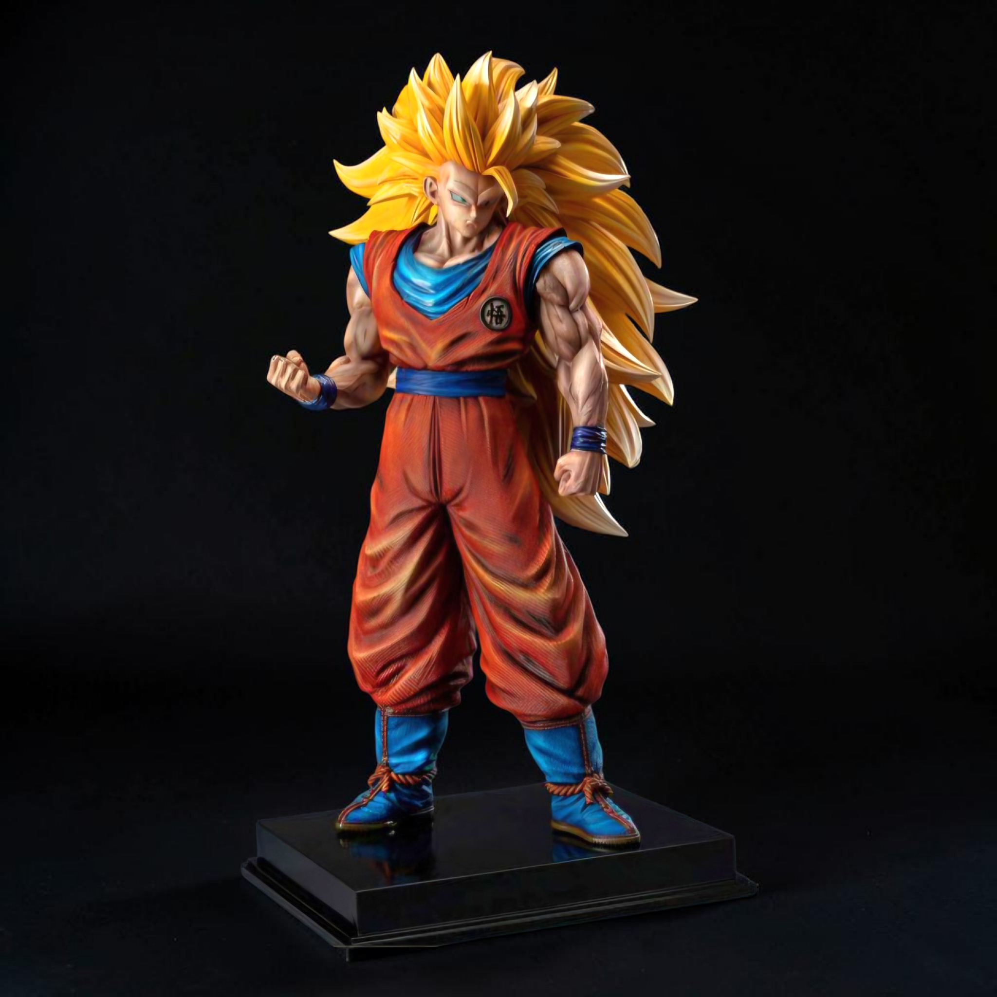Super Saiyan Goku figure on a black background