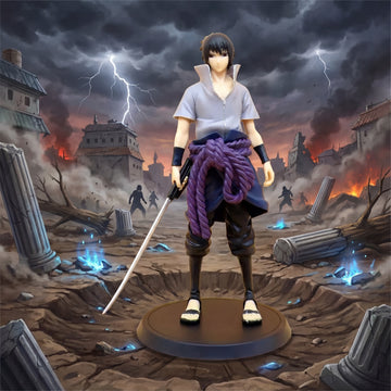 Sasuke Uchiha Calm Battle Stance Action Figure | Naruto Shippuden Anime Sword-Ready Collectible