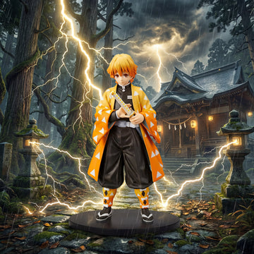 Zenitsu Agatsuma Calm Sword-Ready Pose Action Figure | Demon Slayer Anime Collectible Statue