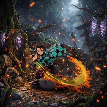 Tanjiro Kamado Sun Breathing Sword Slash Pose Action Figure | Demon Slayer Anime Dynamic Collectible Statue