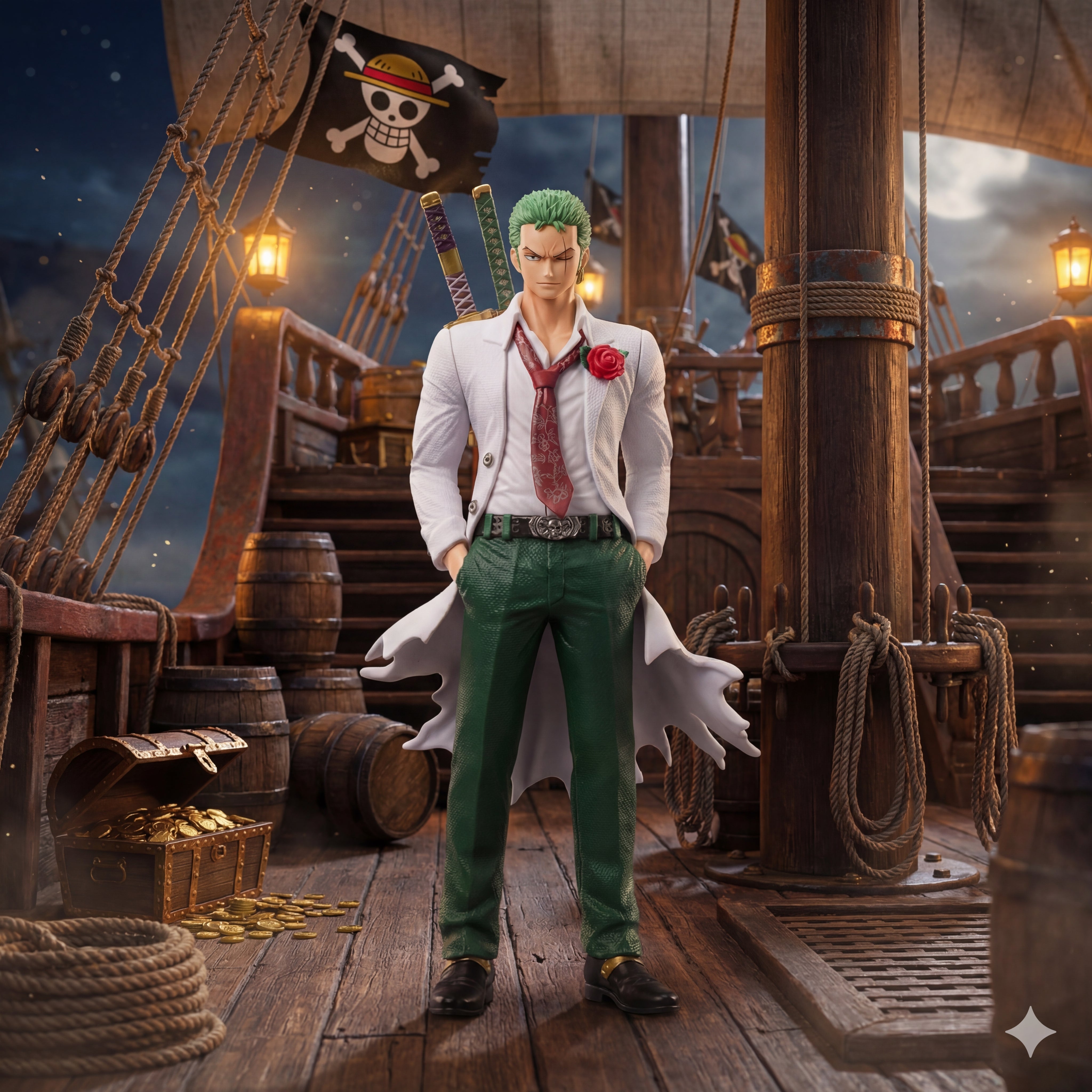 Roronoa Zoro Formal Suit Battle Stance Figure | One Piece Premium Anime Collectible