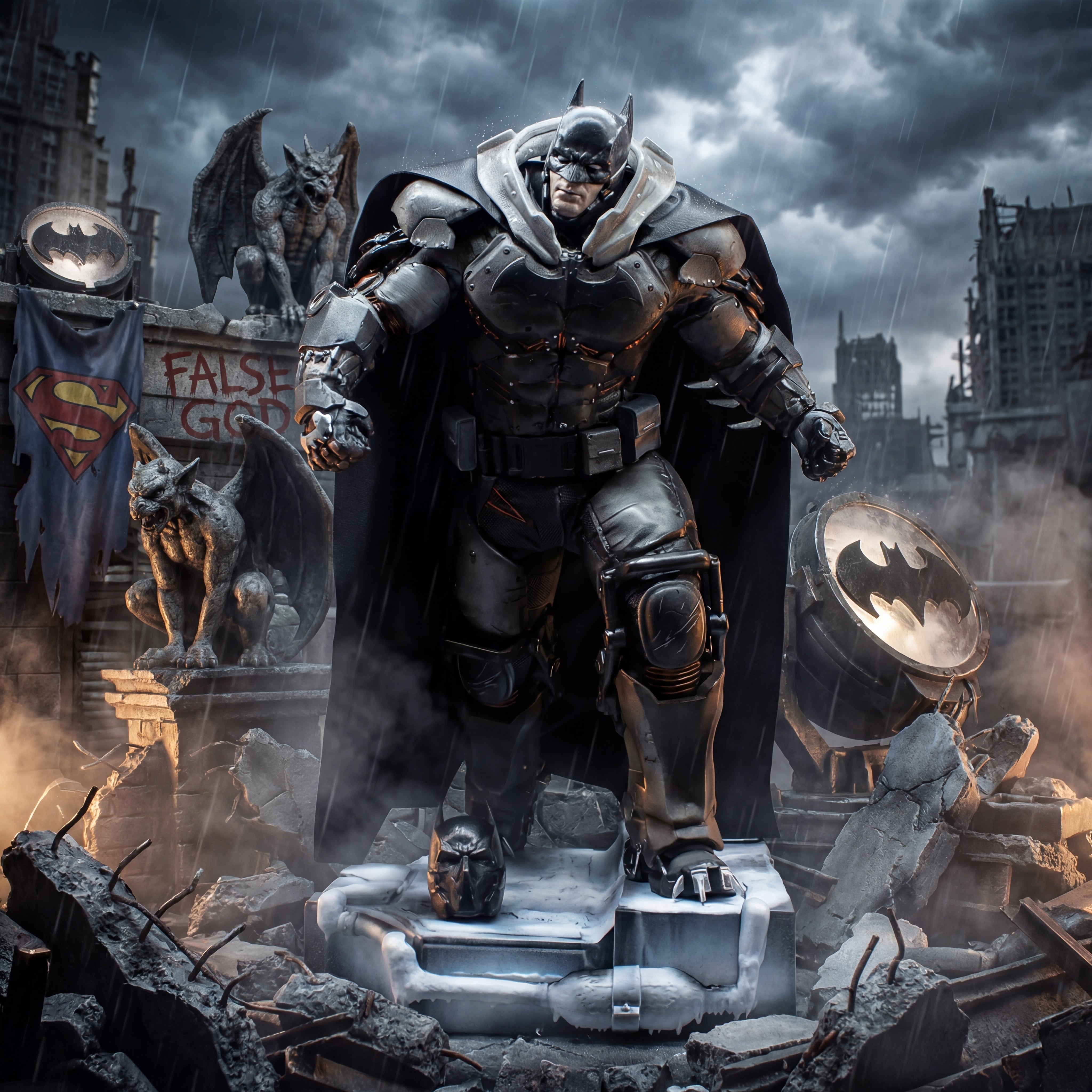 Batman Armored Suit Battle Stance Statue | Batman v Superman Premium DC Collectible