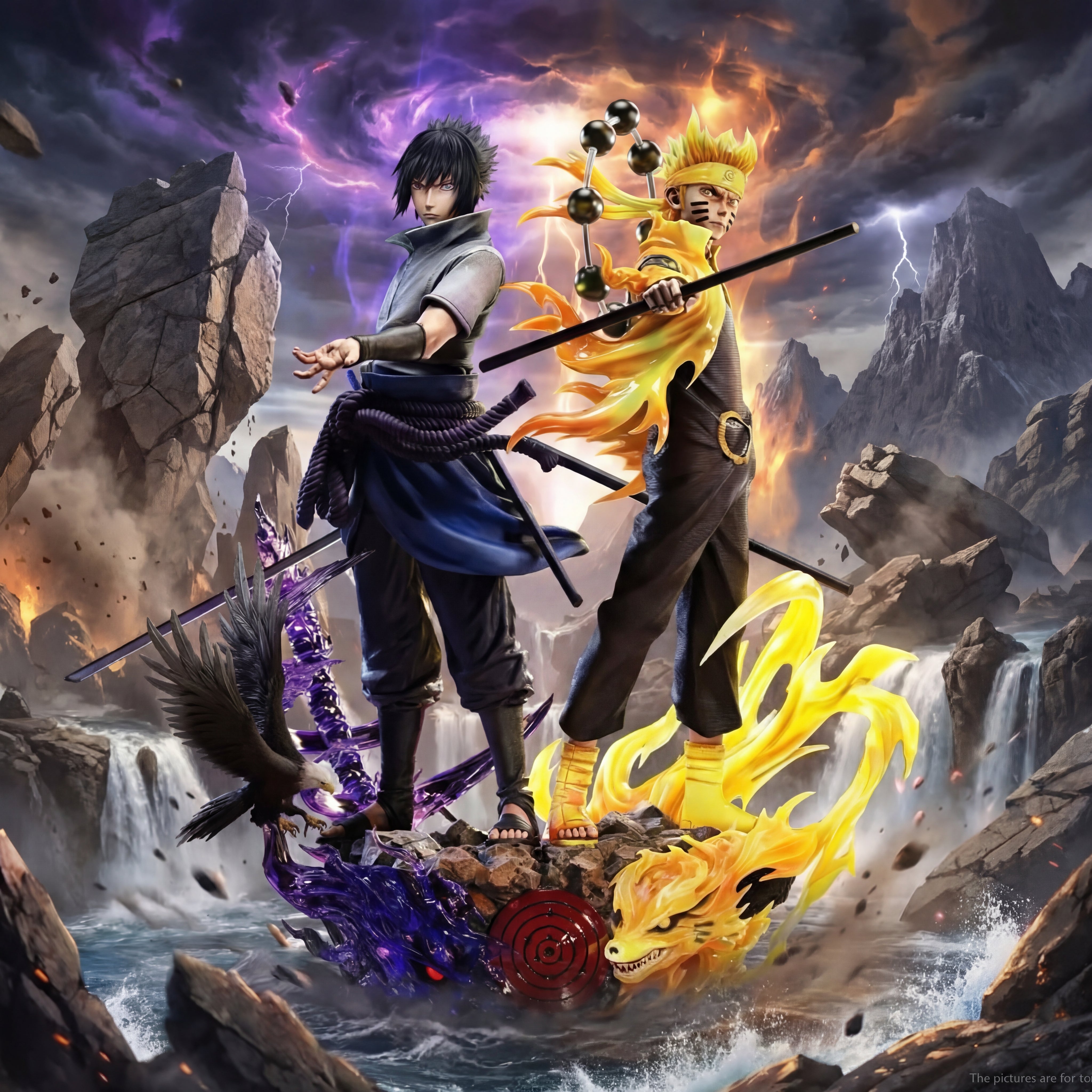 Naruto Uzumaki & Sasuke Uchiha Final Battle Duo Statue | Naruto Shippuden Premium Anime Collectible