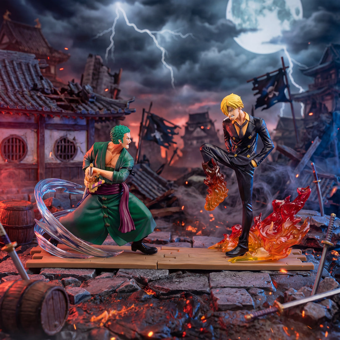 Roronoa Zoro vs Vinsmoke Sanji Rivalry Battle Set | One Piece Premium Anime Collectible
