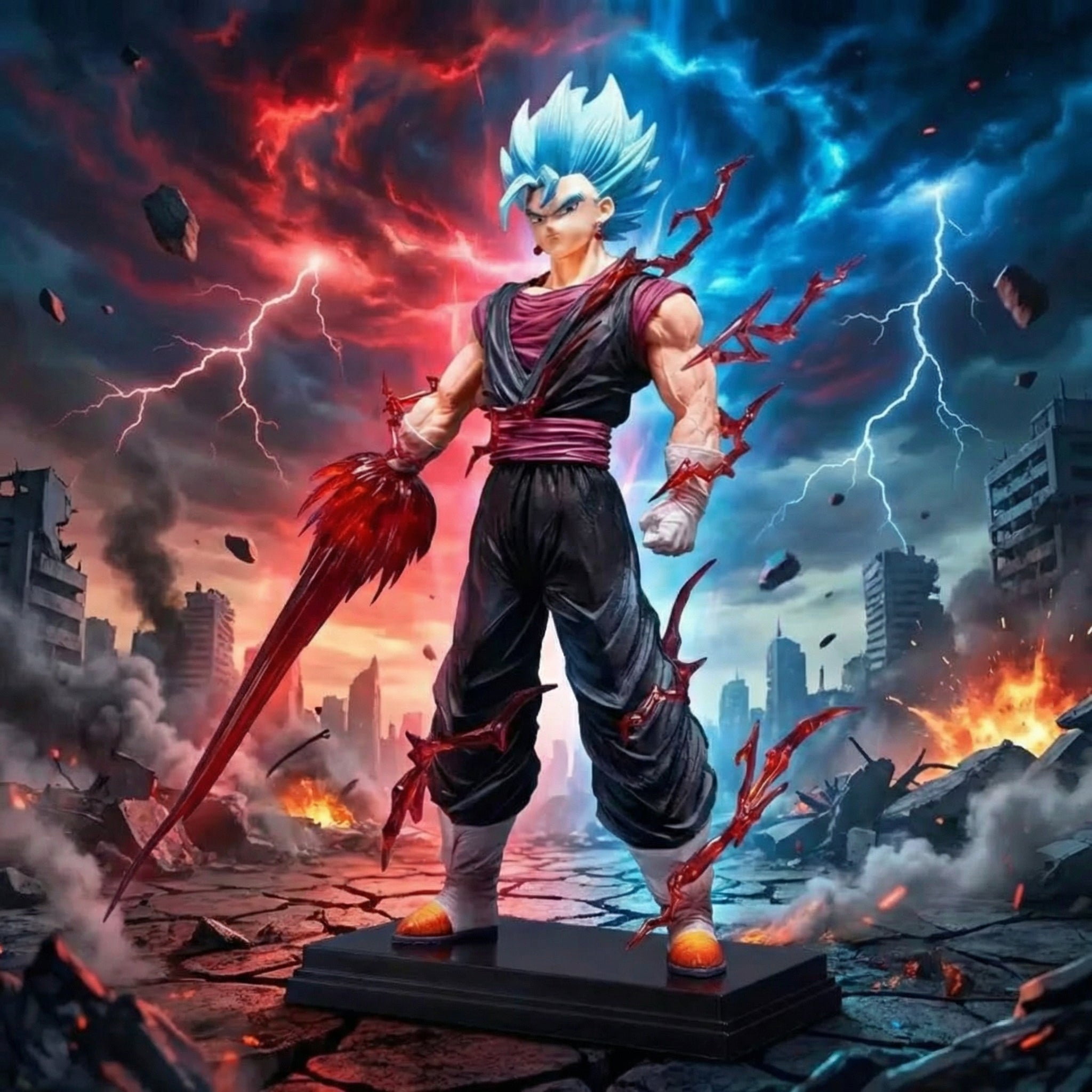 Vegito Potara Fusion Battle Form Statue | Dragon Ball Super Premium Anime Collectible