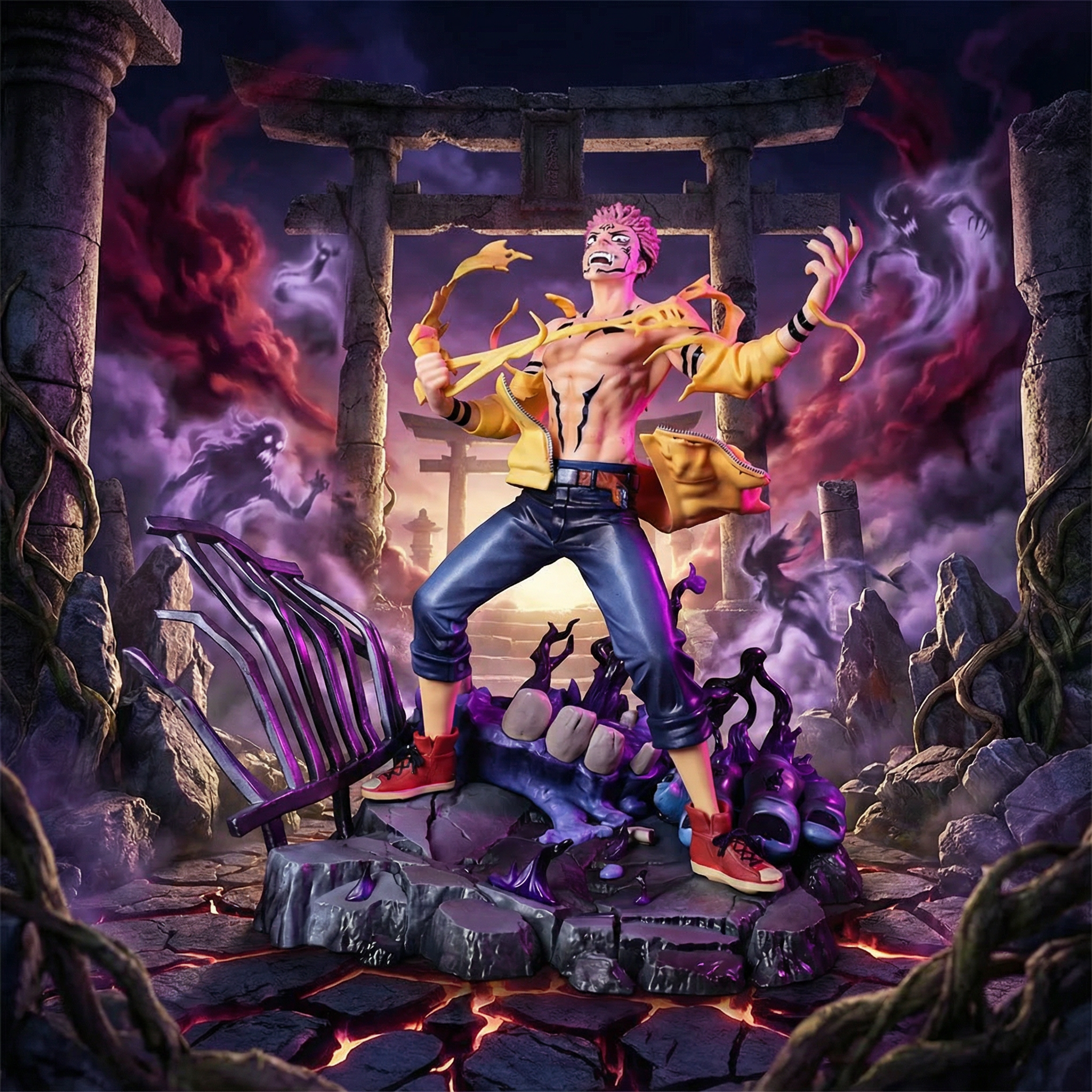 Ryomen Sukuna Unchained Curse Form Action Figure | Jujutsu Kaisen Premium Display Collectible