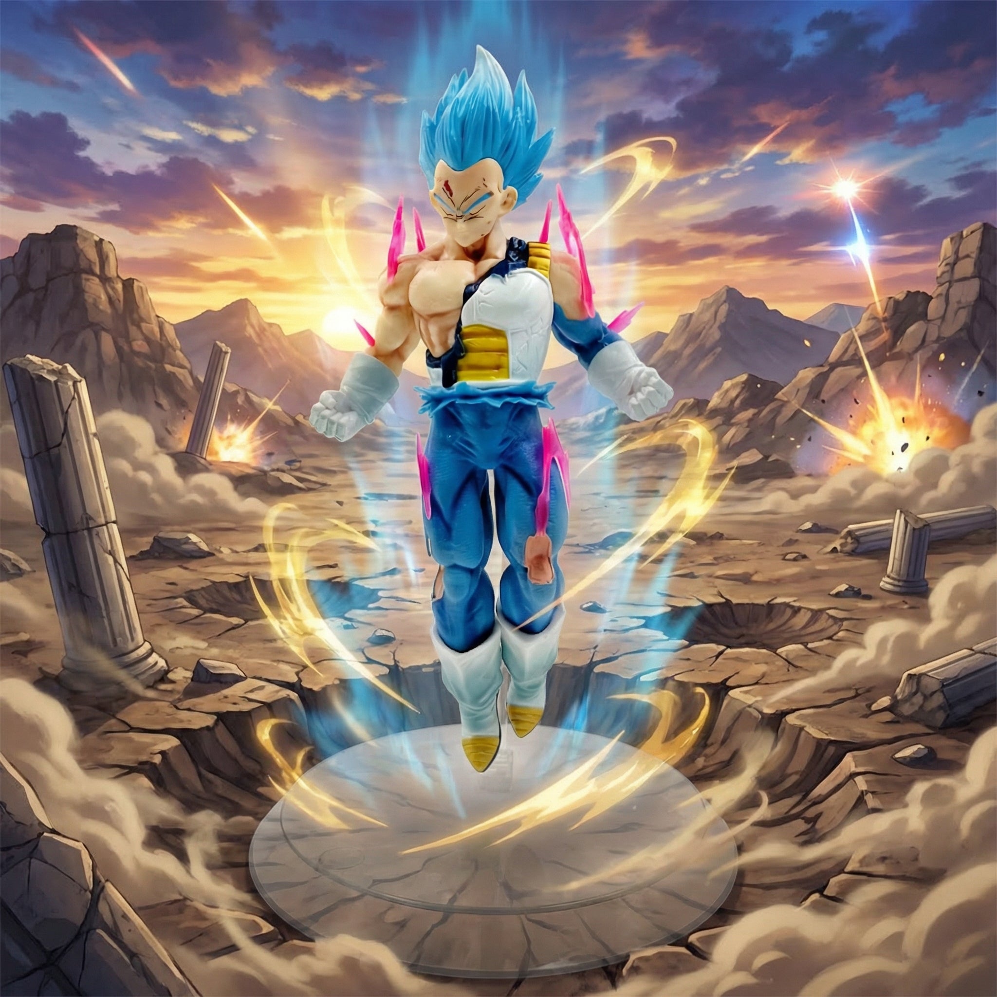Vegeta Super Saiyan Blue Power-Up Figure | Dragon Ball Super Anime Collectible