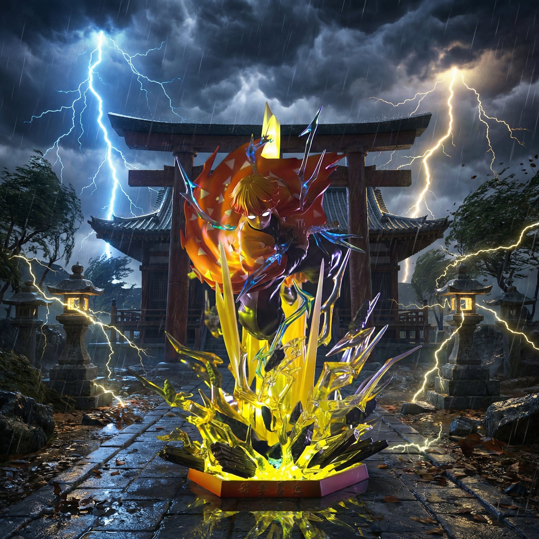 Zenitsu Agatsuma Thunder Breathing LED Premium Figure | Demon Slayer Anime Collectible