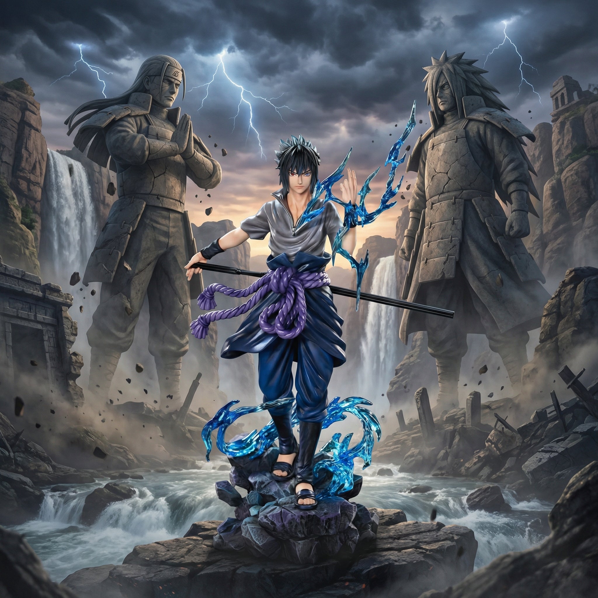 Sasuke Uchiha Lightning Style Premium Figure | Naruto Shippuden Anime Collectible