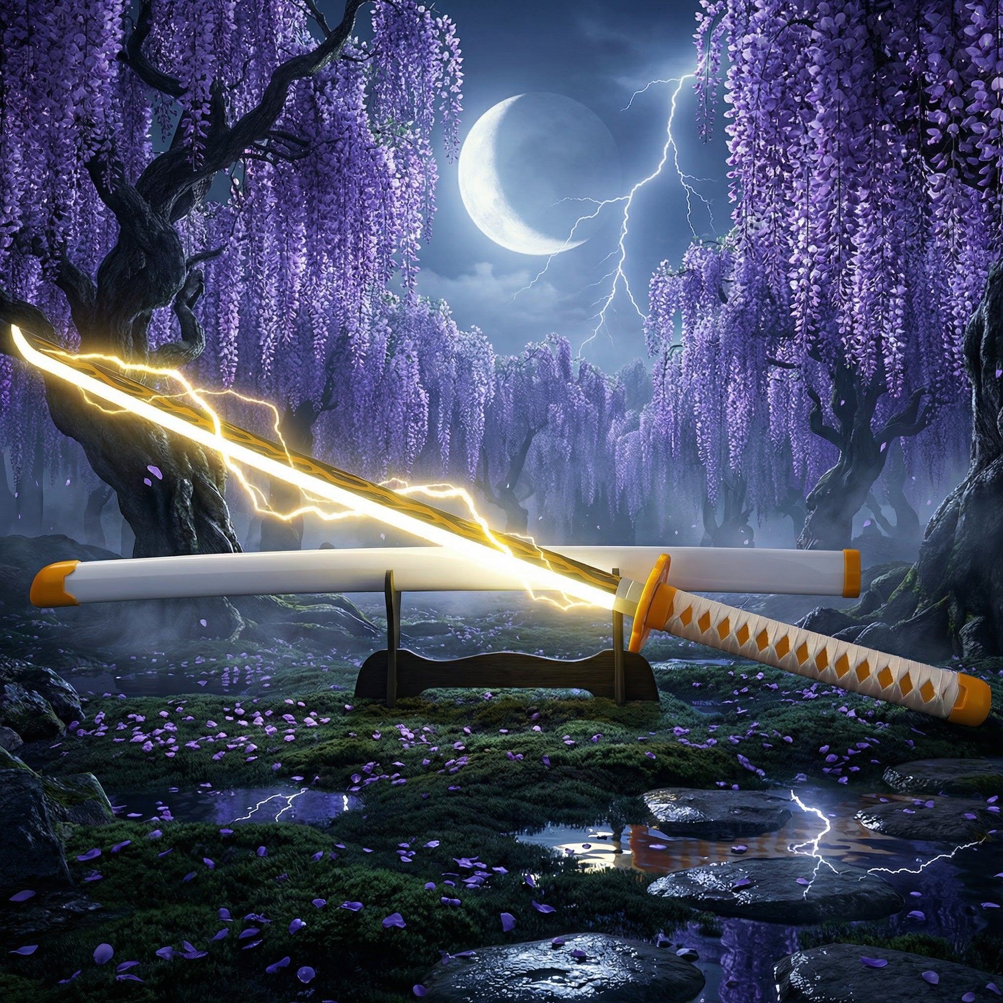Zenitsu Agatsuma Thunder Breathing LED Katana | Demon Slayer Anime Sword