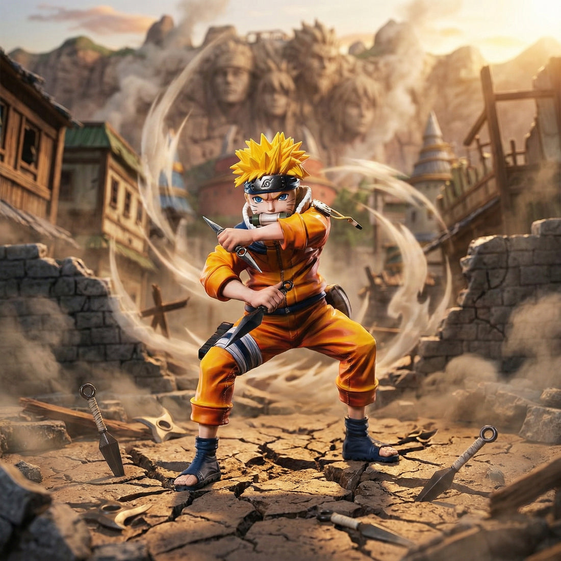 Sasuke Uchiha Cursed Mark Kunai Stance Anime Figure