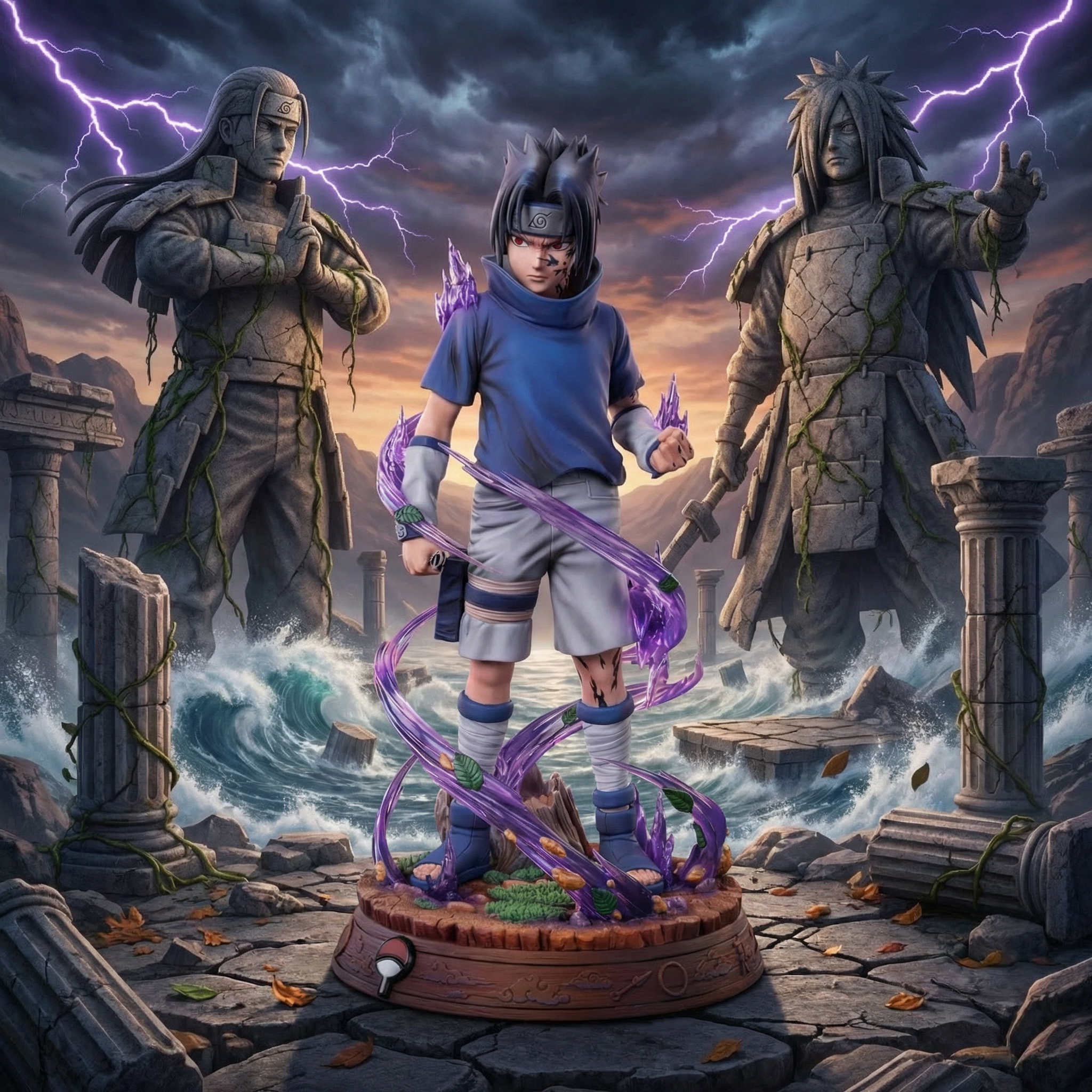 Sasuke Uchiha Curse Mark Awakening Naruto Anime Figure