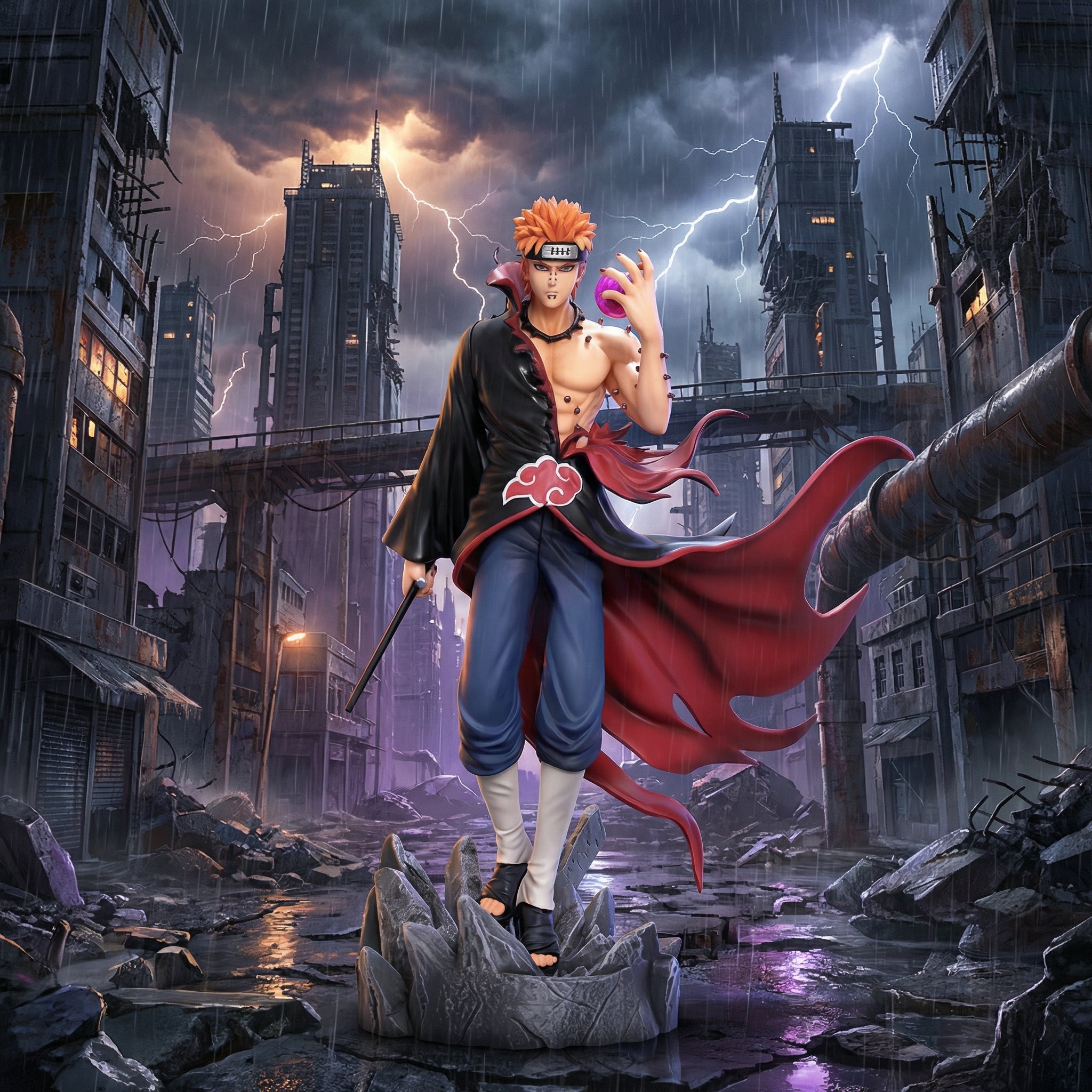 Pain Akatsuki Leader Rinnegan Naruto Anime Figure Statue