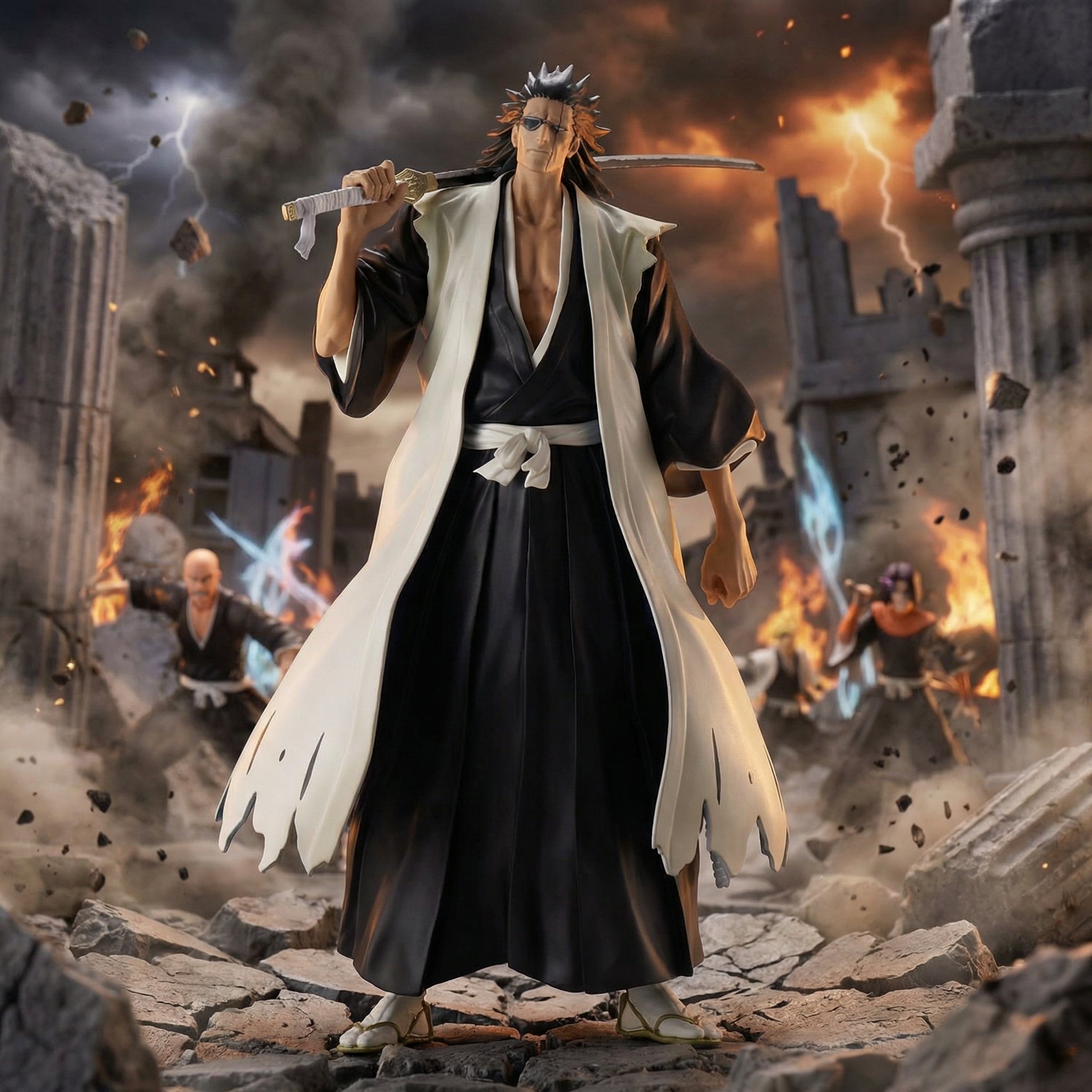 Kenpachi Zaraki Captain Battle Stance Bleach Anime Figure