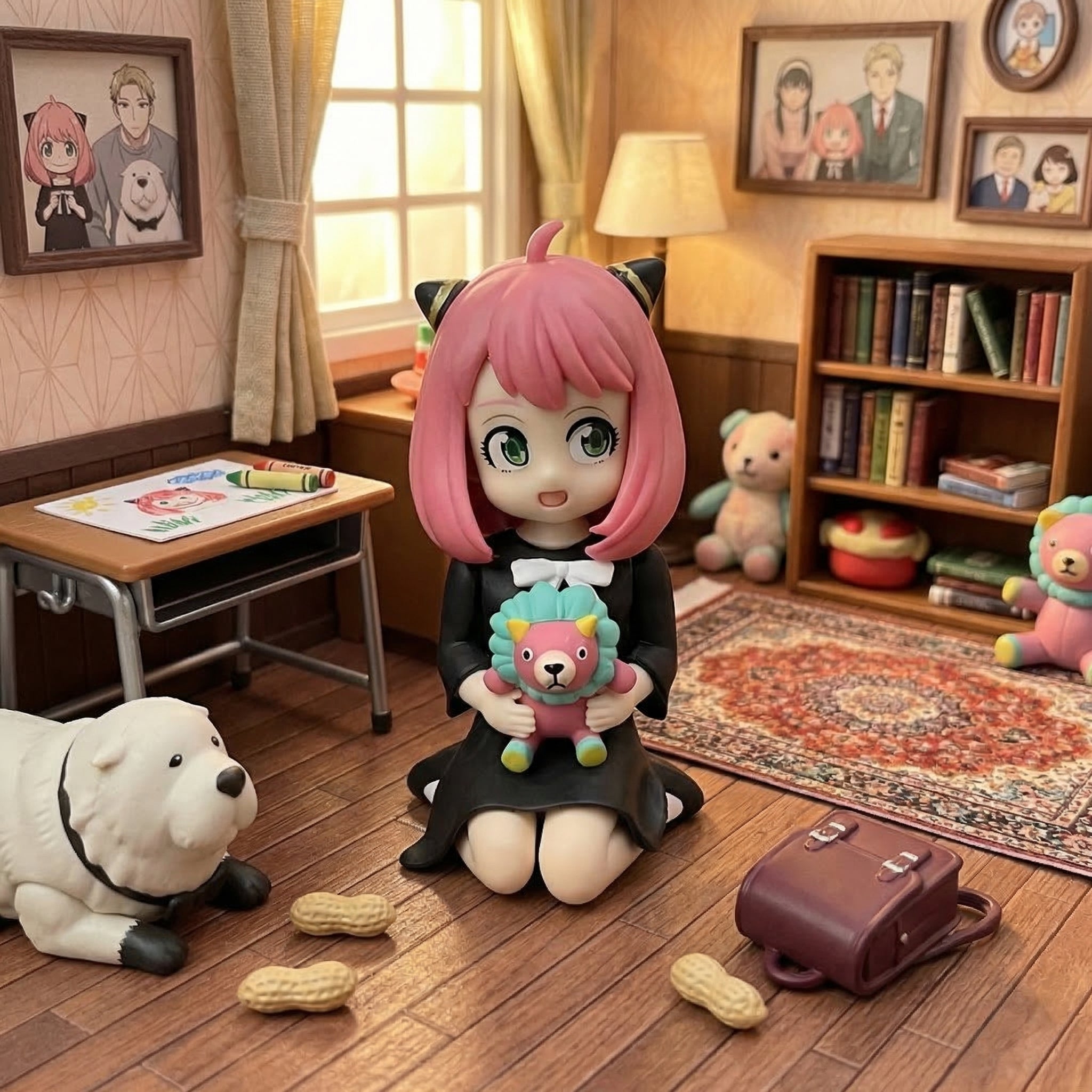 Anya Forger Cute Sitting Pose Spy x Family Anime Collectible Figure