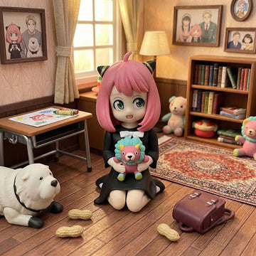 Anya Forger Cute Sitting Pose Spy x Family Anime Collectible Figure