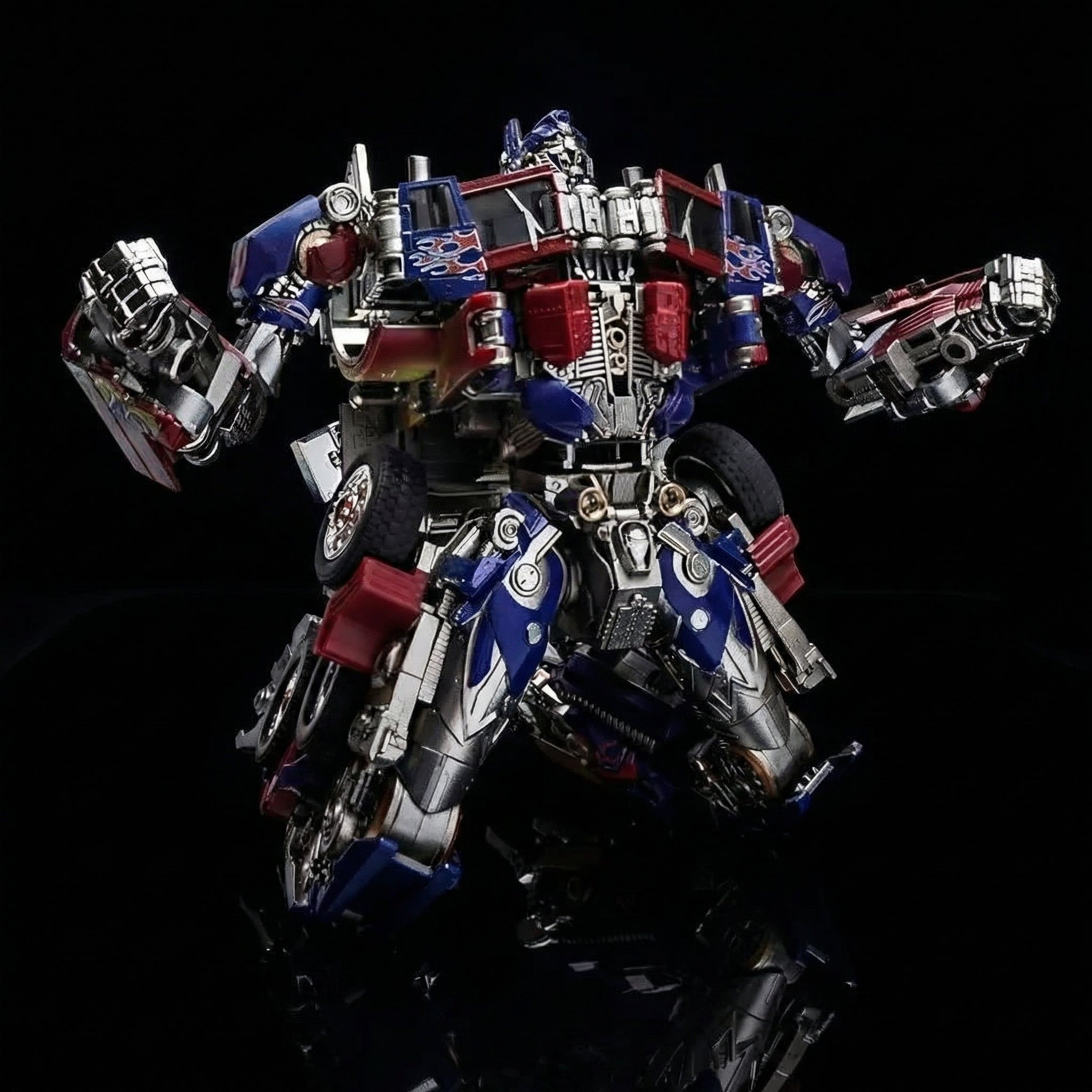 Transformers robot toy figure on a black background