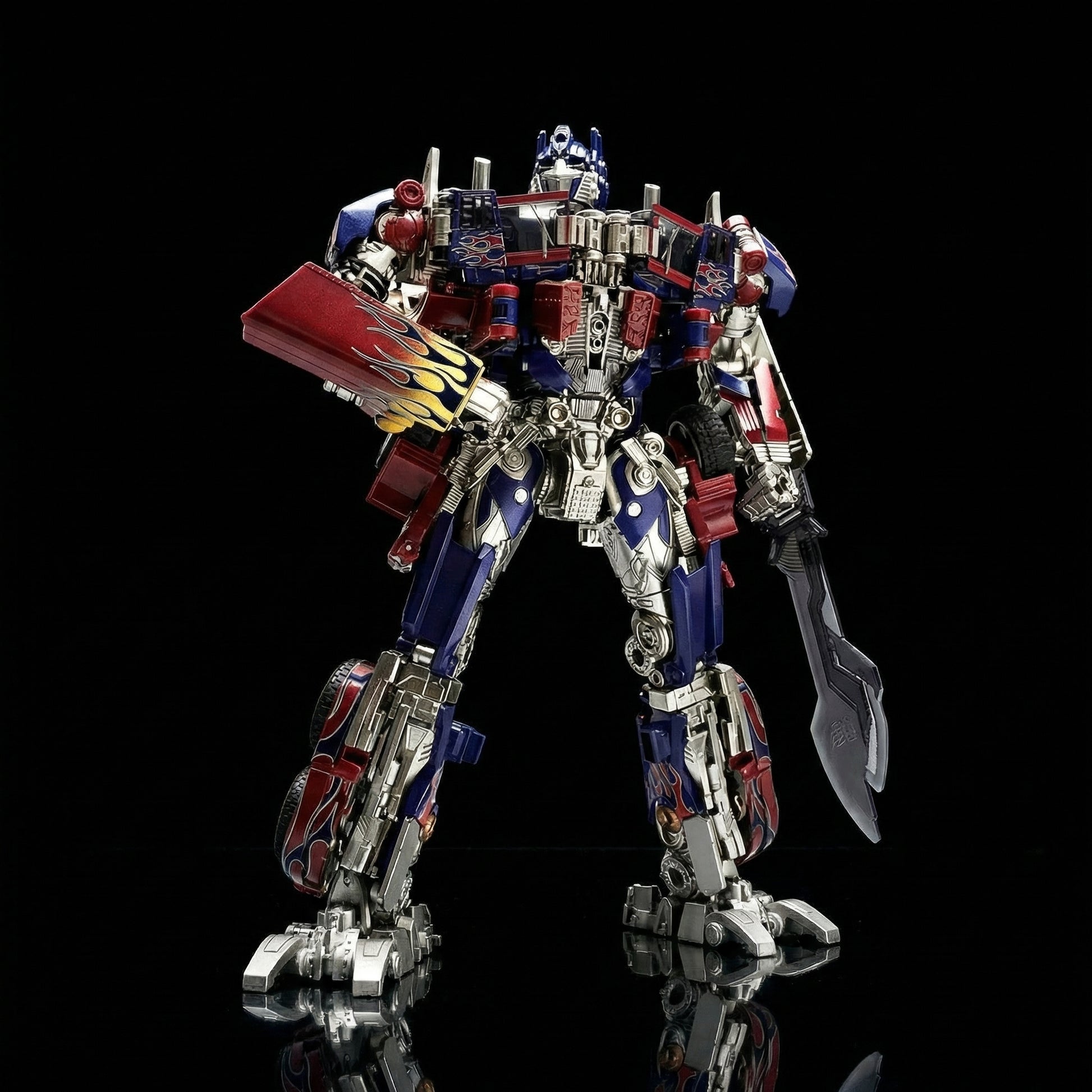 Transformers robot toy figure on a black background