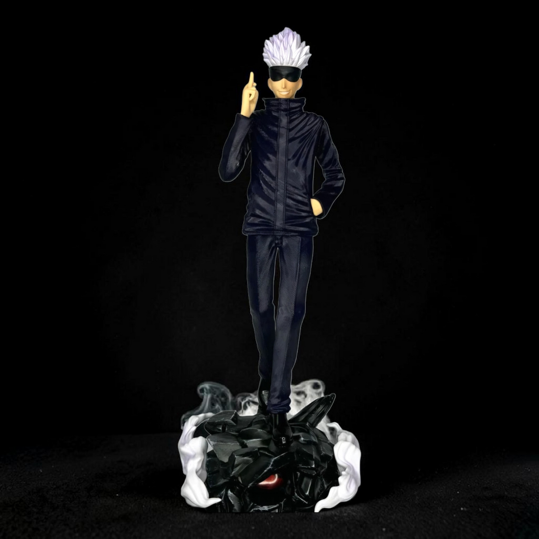Animated character in a futuristic outfit with a cosmic background